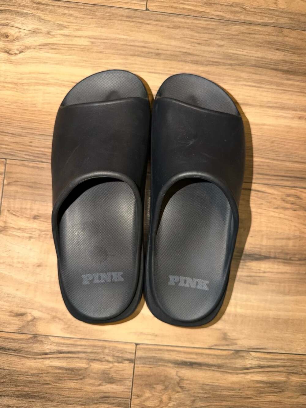 PINK Victoria's Secret Black Slide Sandals Size 5-6